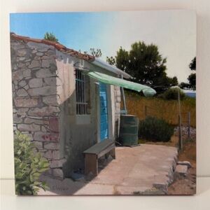 Fisherman’s Cabin — Oil on Wood by Slavko Tirkajla